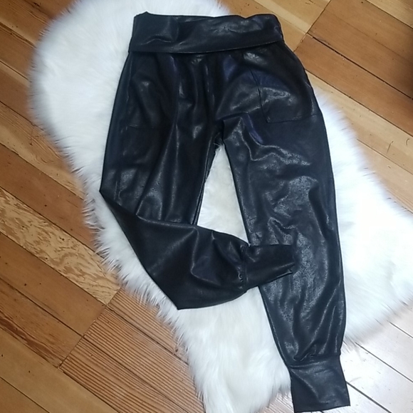 Aerie Offline Faux Leather Joggers 